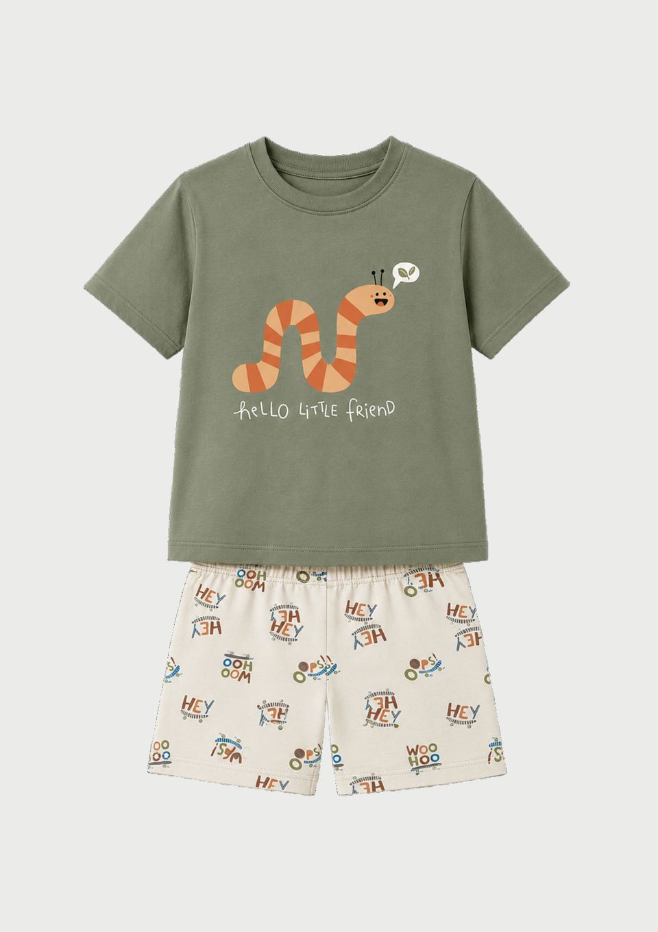 Conjunto Curto Infantil Menino Toddler Estampado - Verde