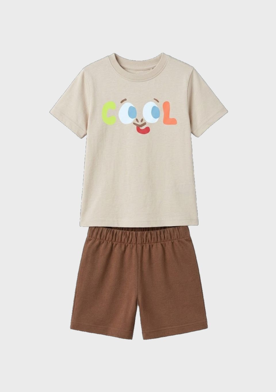 Conjunto Curto Infantil Menino Toddler - Marrom