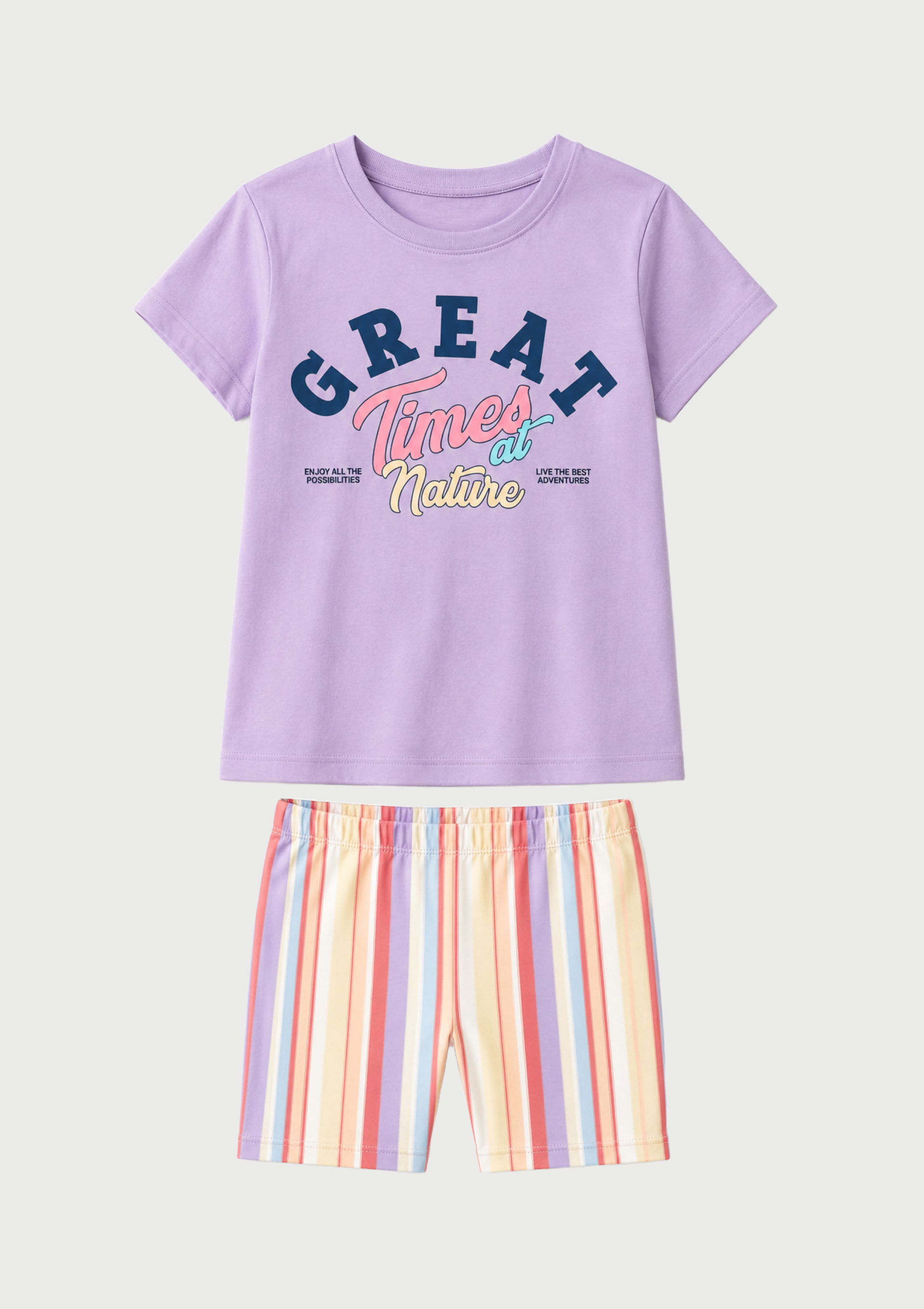 Conjunto Curto Infantil Menina Toddler Estampado - Lilás — Hering