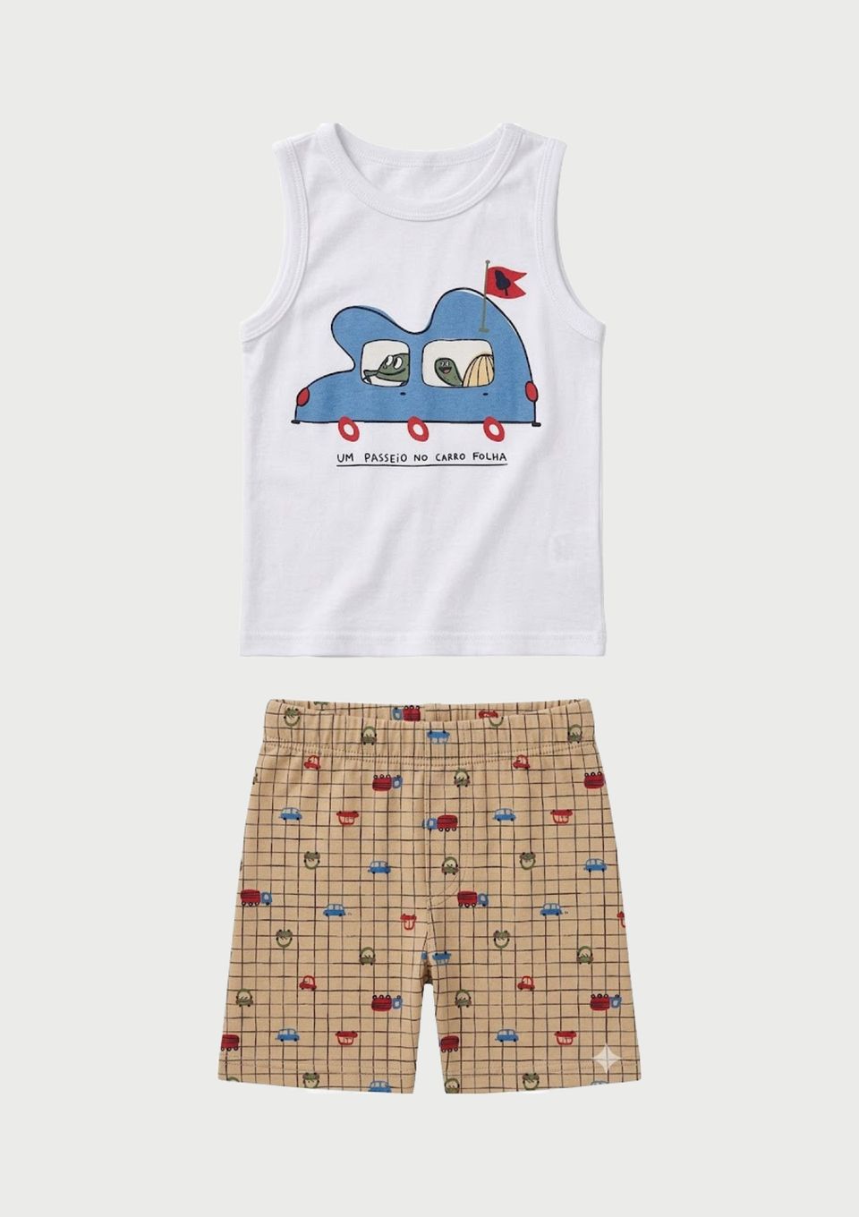 Conjunto Curto Infantil Menino Toddler - Bege