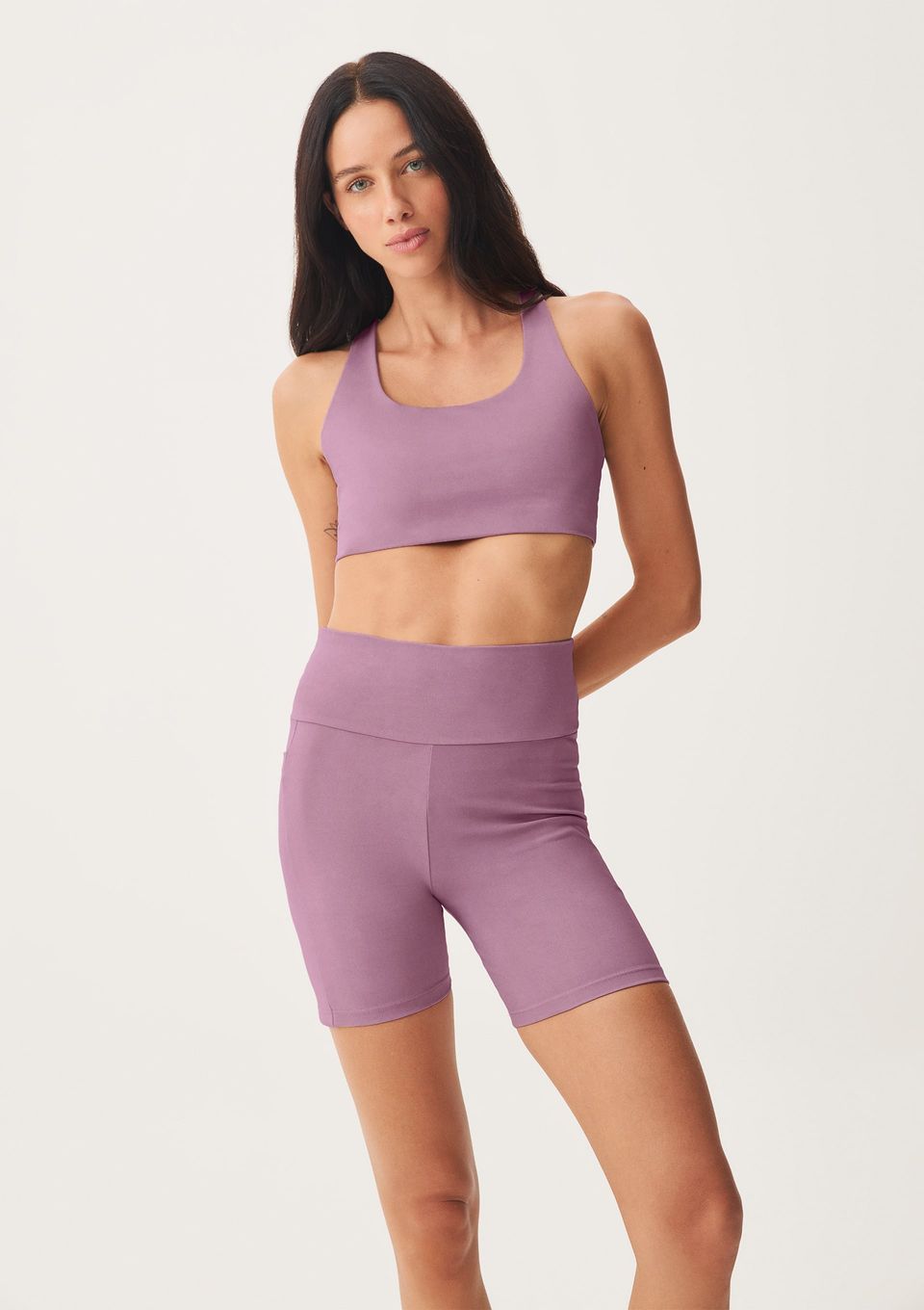 Bermuda Feminina Esportiva Biker com Fio Lycra® - Roxo