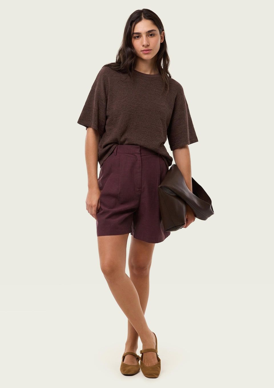 Blusa Feminina Evasê em Tricô - Marrom