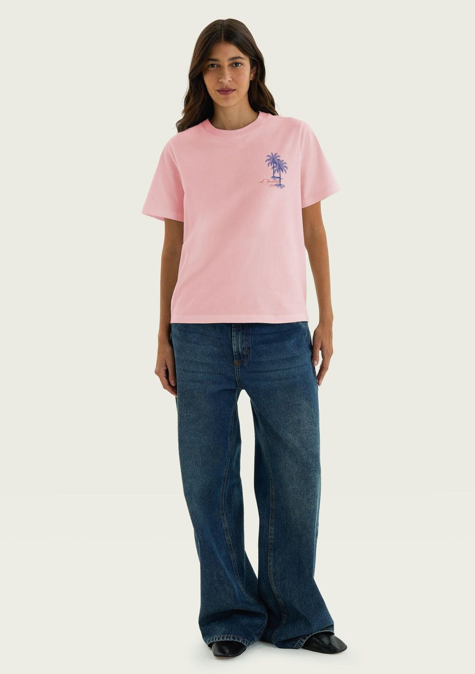 Blusa Feminina Manga Curta Estampada - Rosa