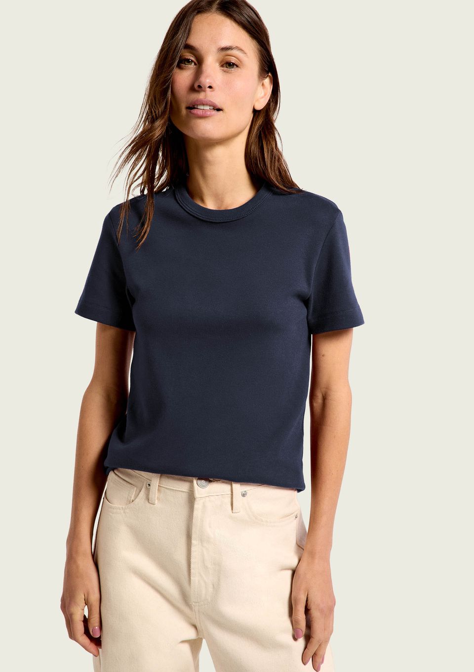 Camiseta Feminina Slim em Algodão - Azul
