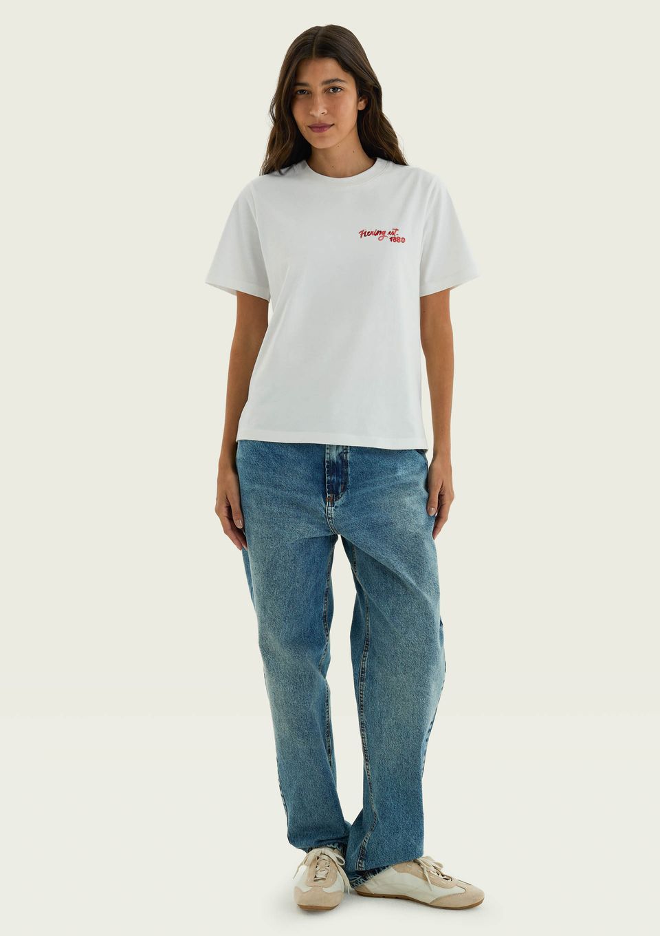 Blusa Feminina Manga Curta Estampada - Branco