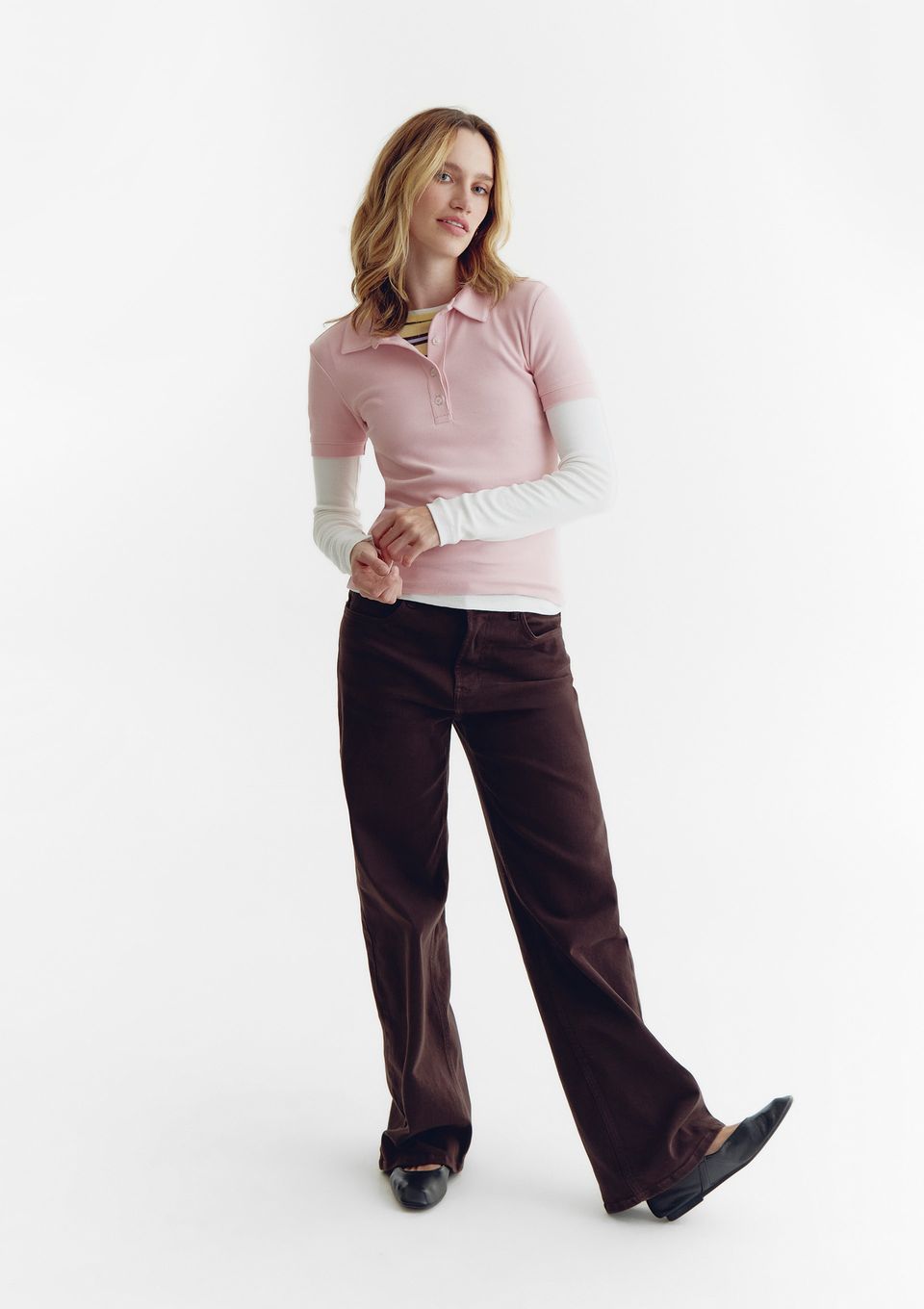 Polo Feminina em Ribana Ultra Soft - Rosa