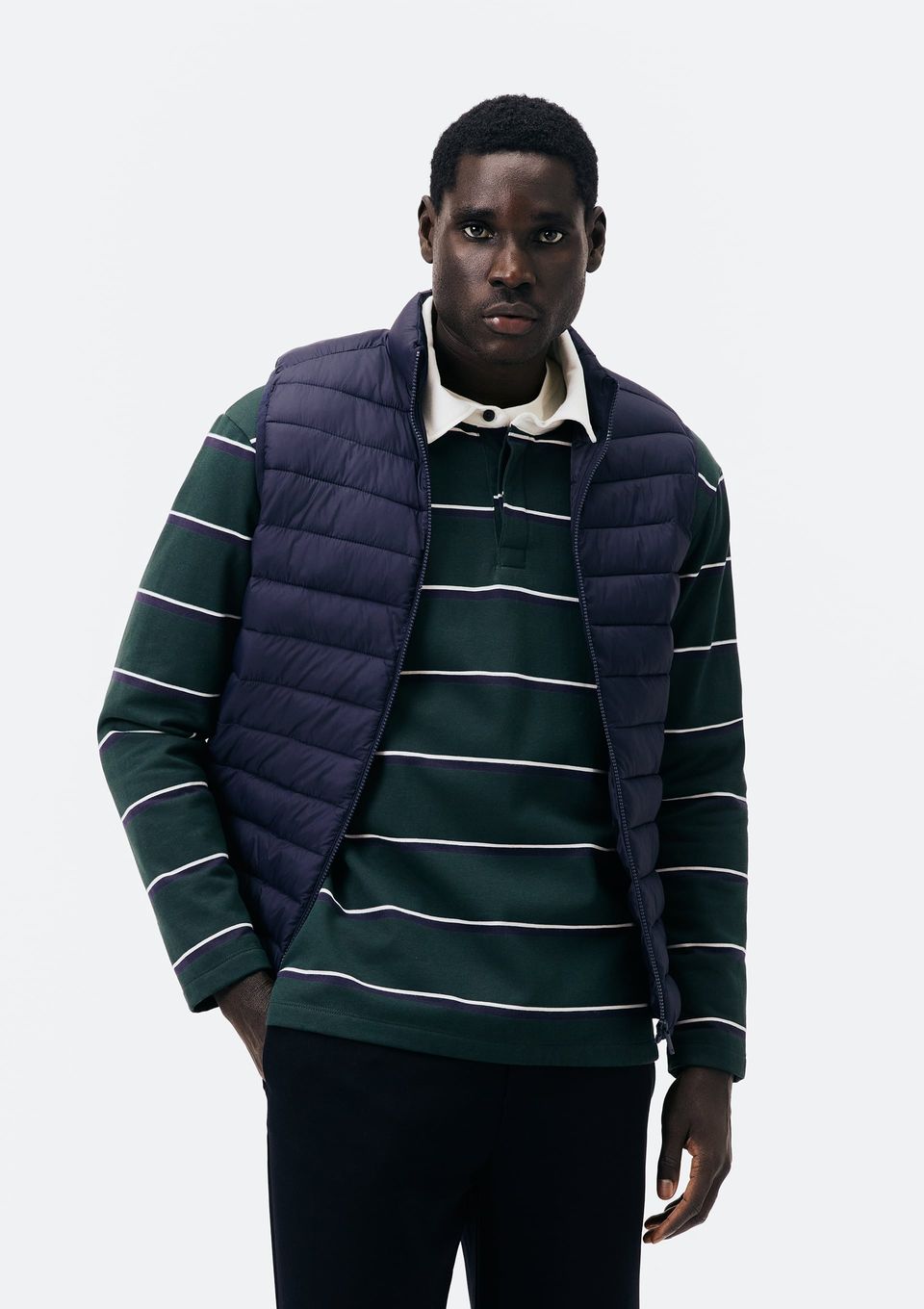 Colete Básico Masculino Puffer Comfort - Azul