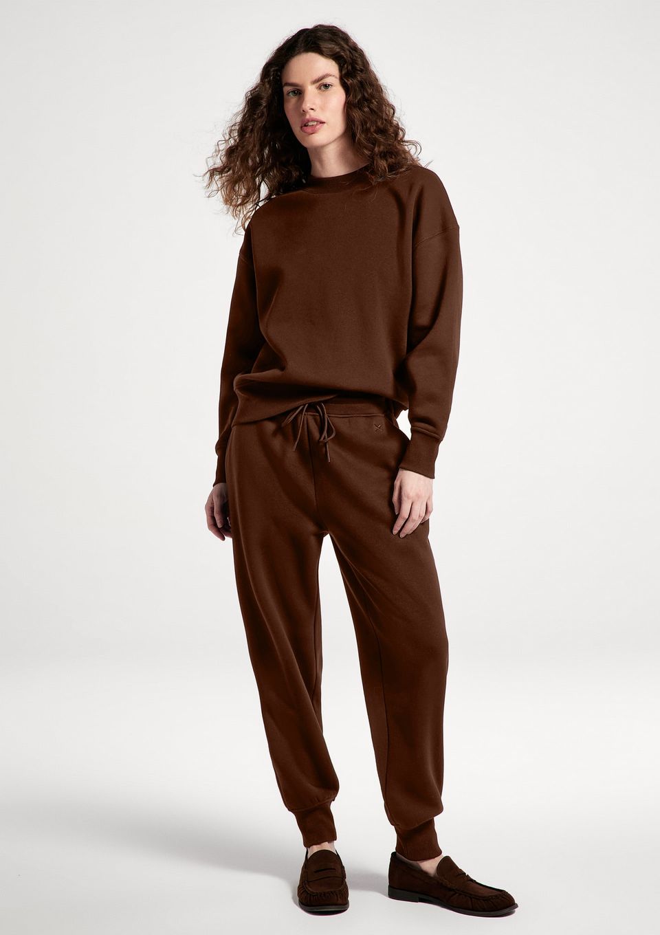 Calça Feminina Jogger em Moletom - Marrom