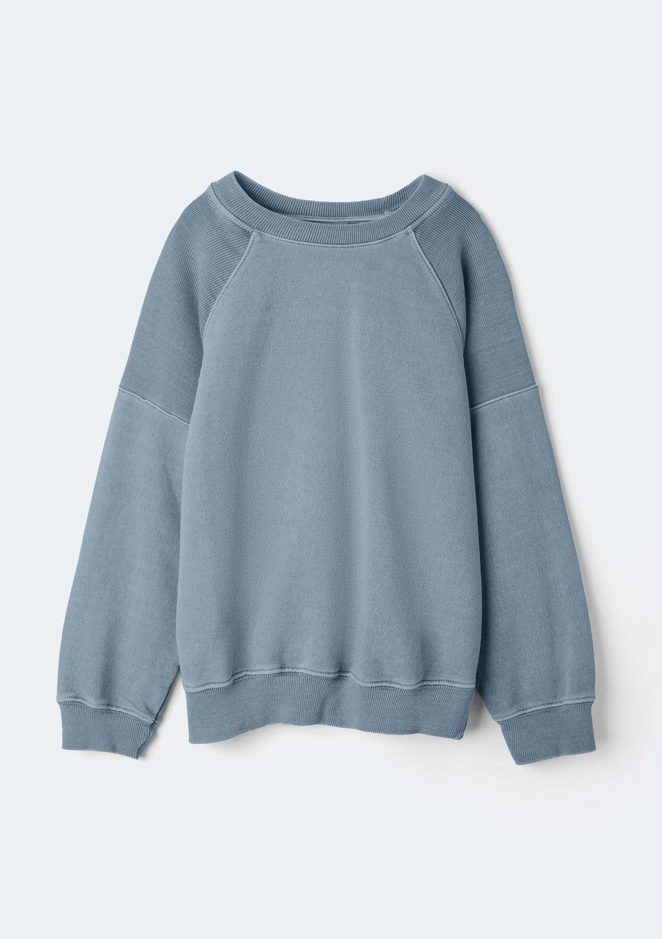 Blusão Infantil Menina Oversized em Moletom Estonado - Azul