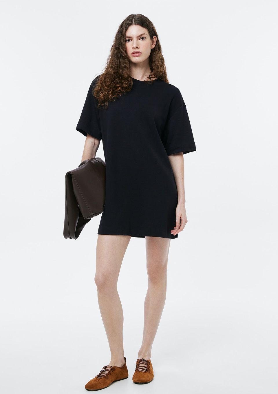 Camiseta Feminina Interlock Oversized - Preto