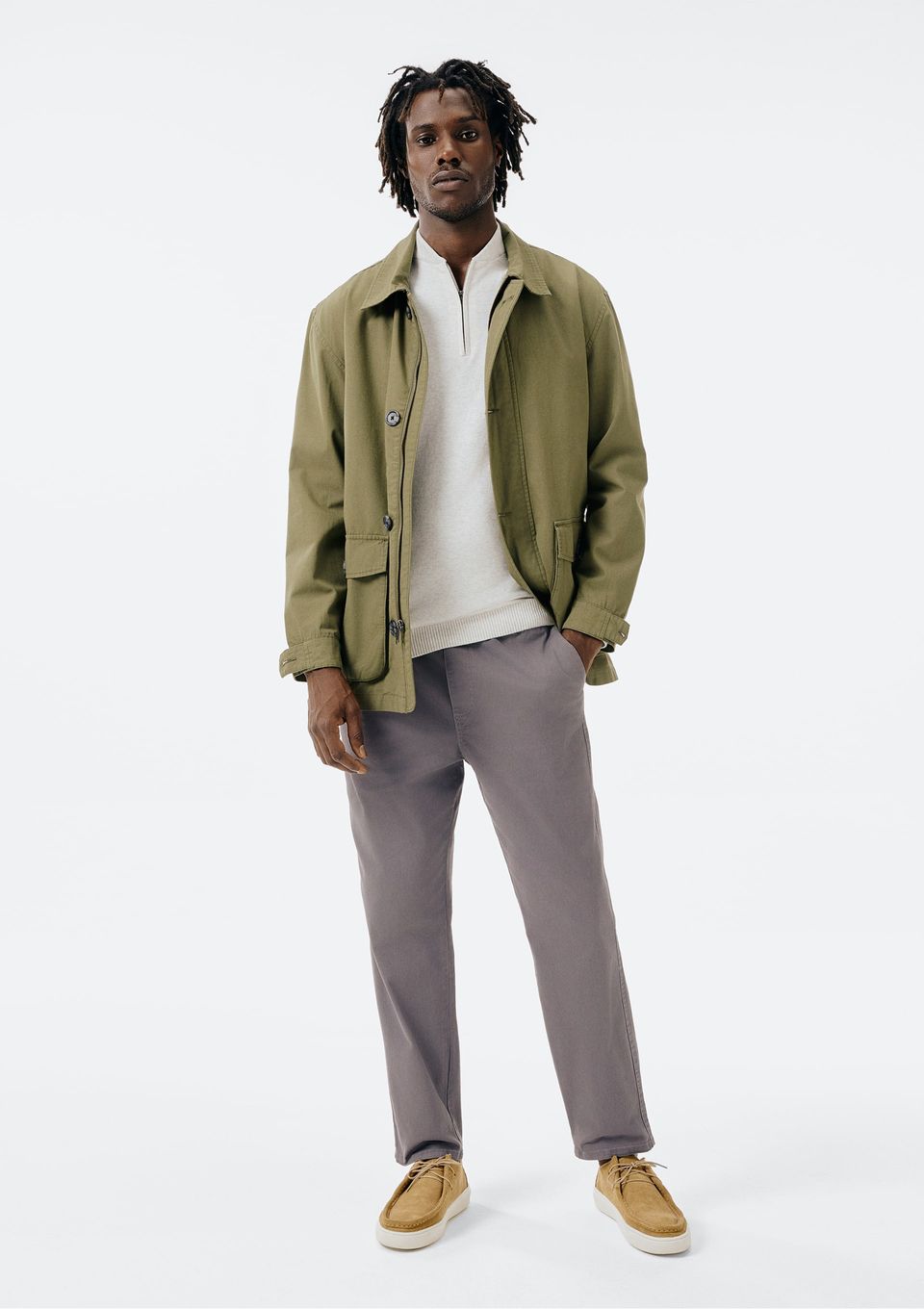 Calça Básica Masculina Chino - Cinza