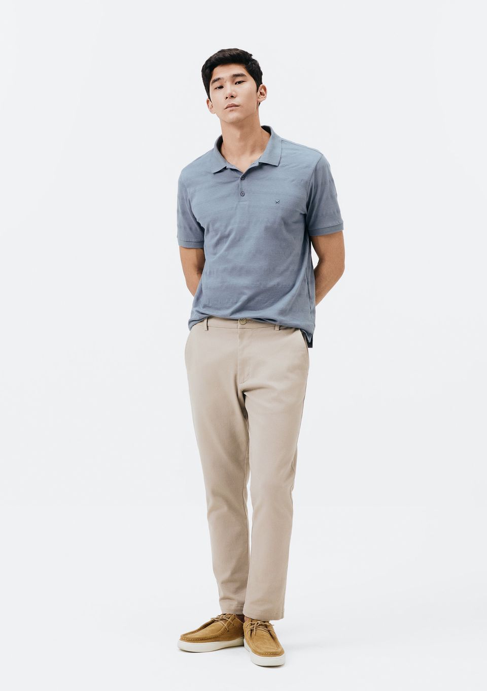 Calça em Sarja Masculina Taper Chino - Bege