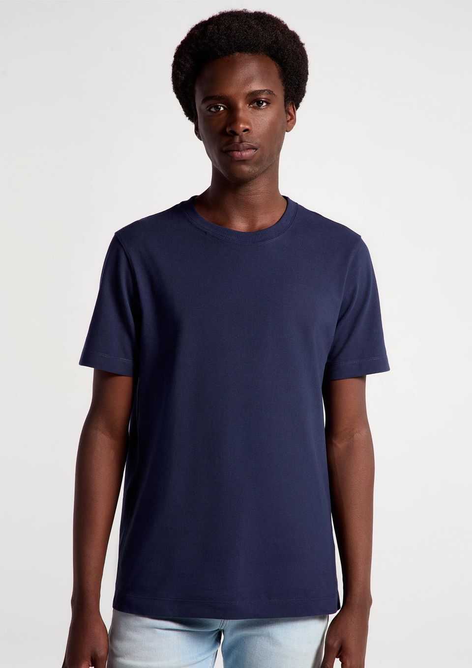 Camiseta Masculina em Malha Piquet Pima - Azul