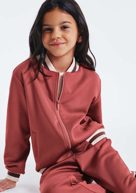 Jaqueta Infantil Bomber com Detalhes em Retilínea - Vermelho — Hering