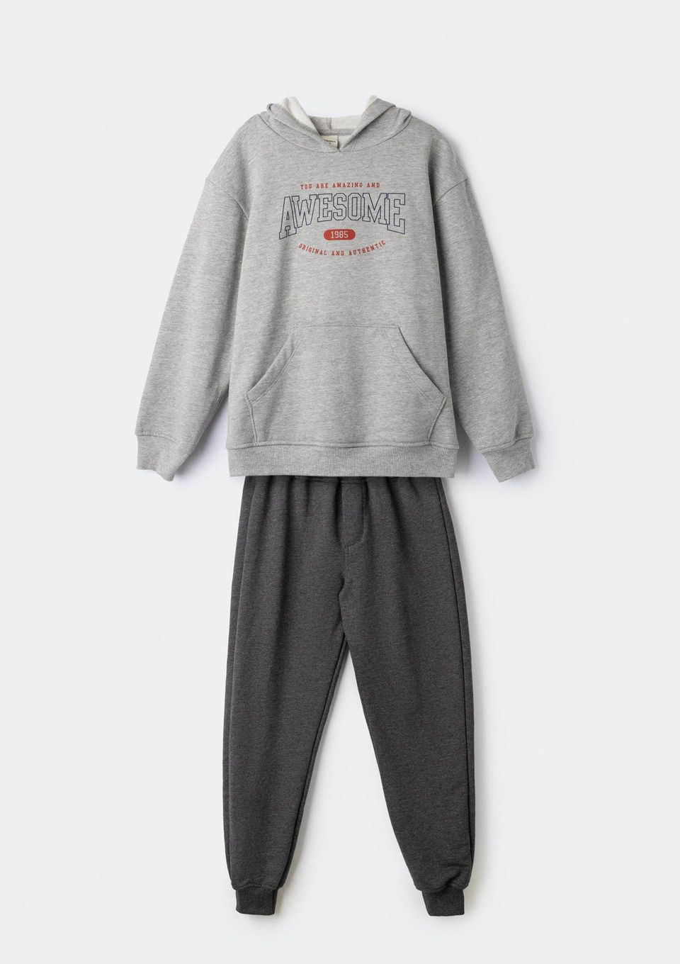 Conjunto Longo Infantil Menino em Moletom - Cinza
