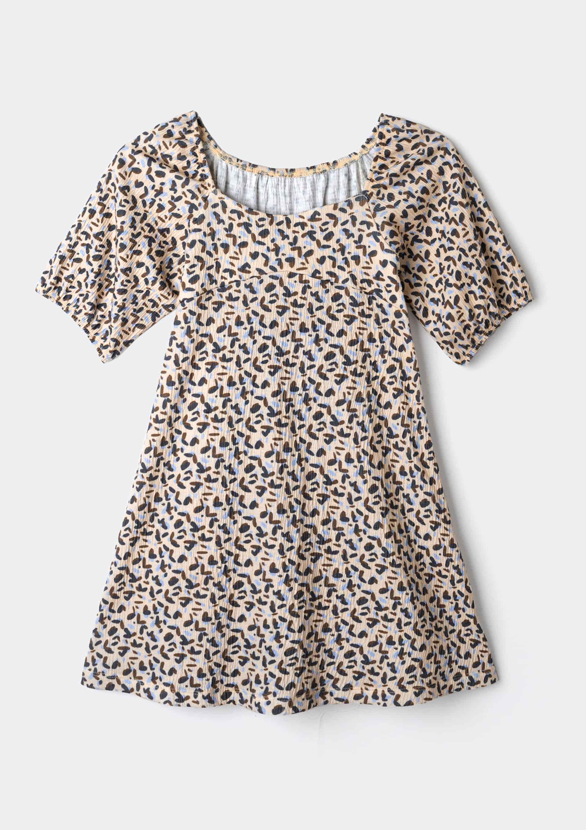 Vestido Infantil Estampado Manga Bufante - Creme — Hering