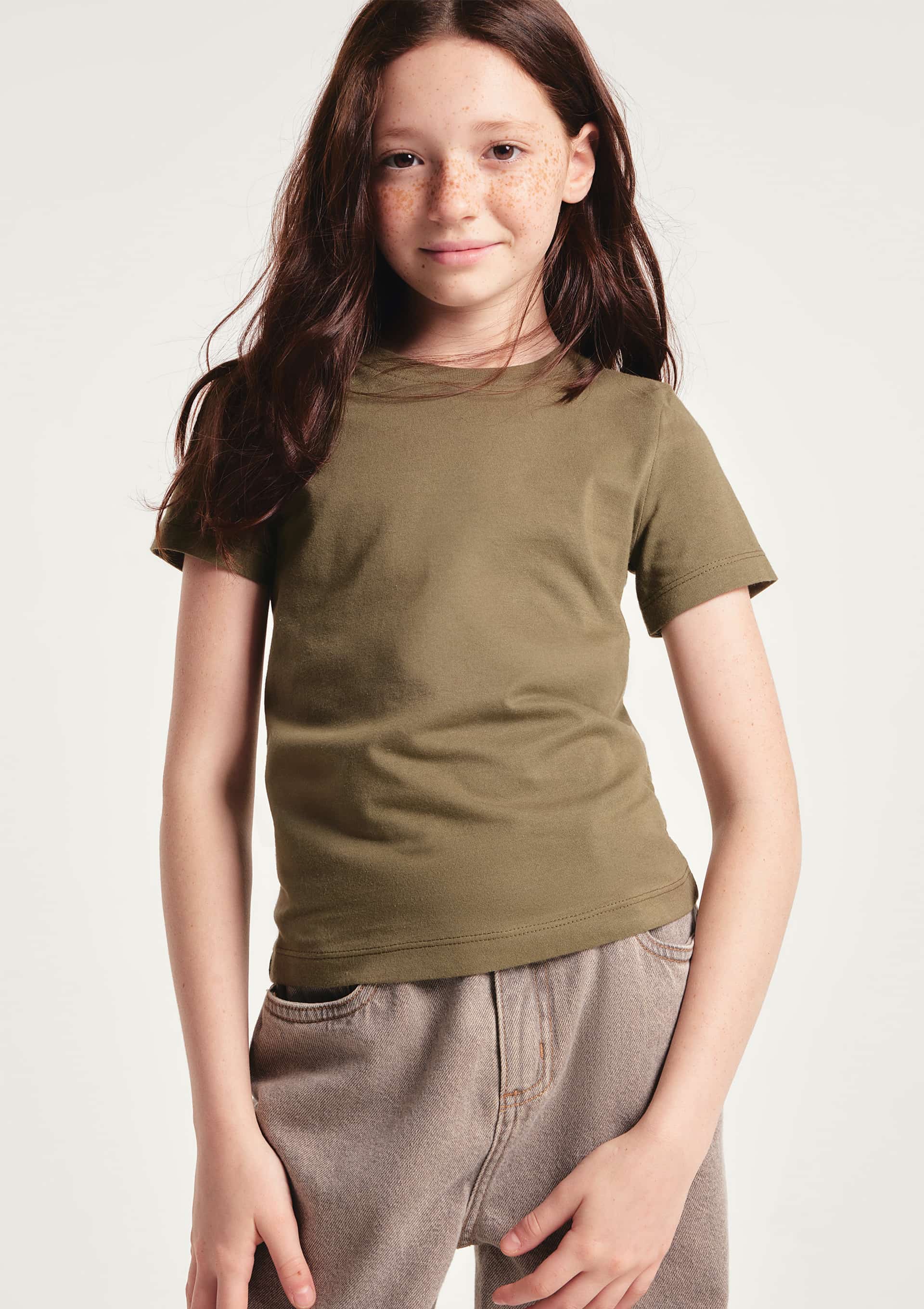 Blusa Manga Curta Infantil Menina em Malha - Verde — Hering
