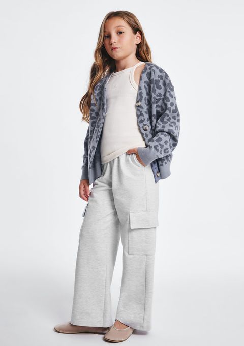 Calça Infantil Menina Cargo em Moletom Sarjado - Cinza — Hering