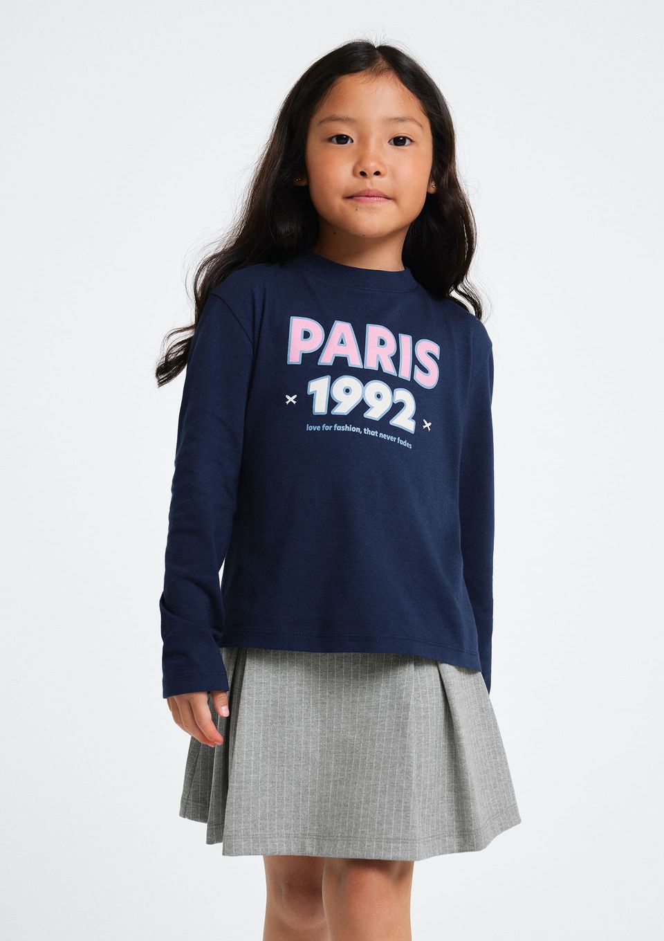 Blusa Infantil Menina Manga Longa com Estampa - Azul