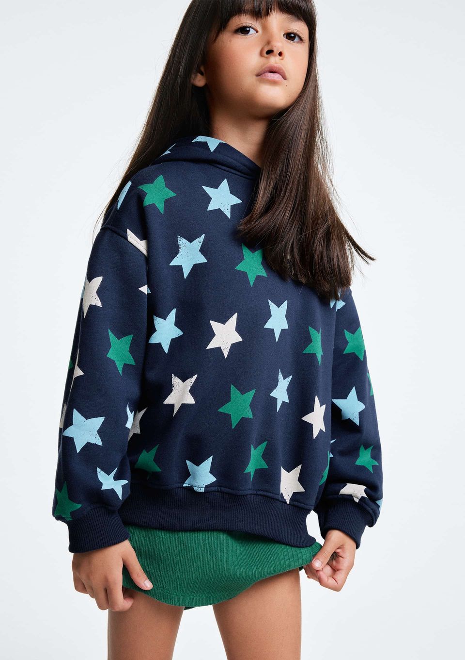 Blusão Infantil Menina em Moletom Estampado - Azul