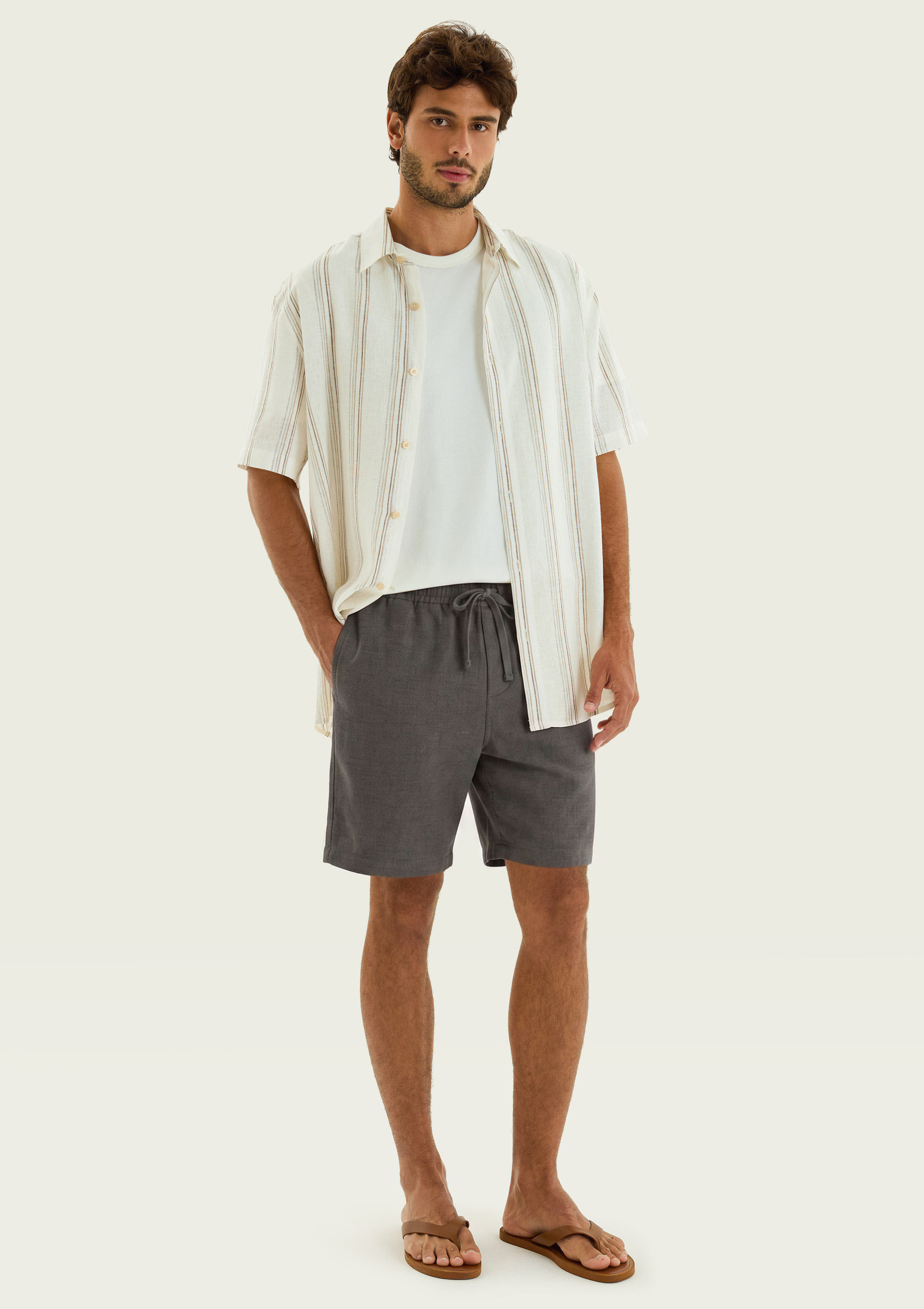 Bermuda Masculina Reta em Moletinho - Verde — Hering