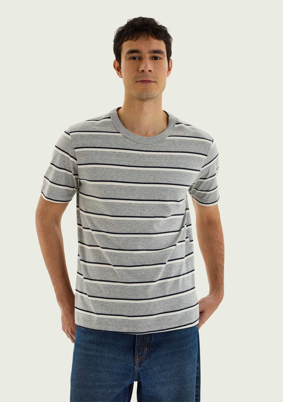 Camiseta Masculina Manga Curta Listrada - Cinza