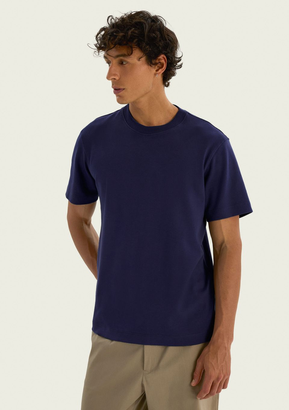 Camiseta Masculina Manga Curta em Malha Tech - Azul