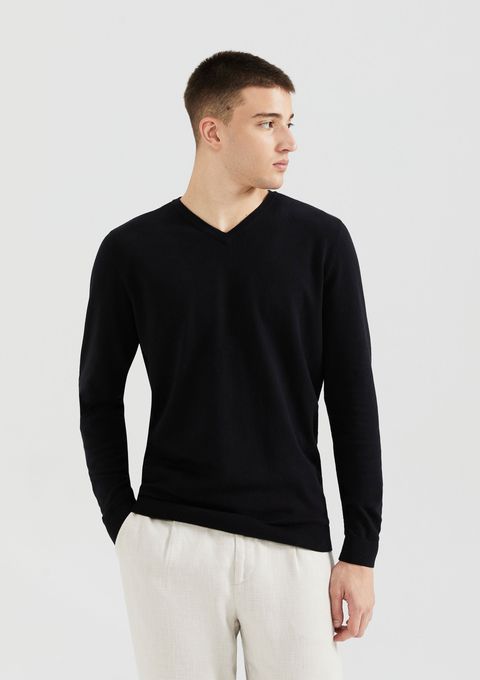 Blusão Básico Masculino Regular Gola V - Preto — Hering