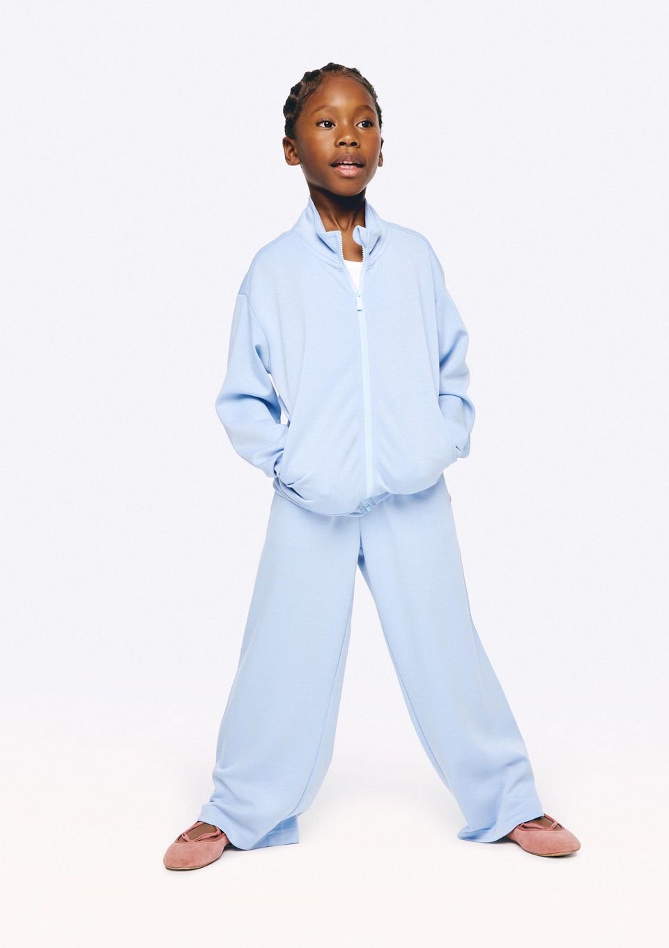 Calça Infantil Menina Reta com Friso Lateral - Azul