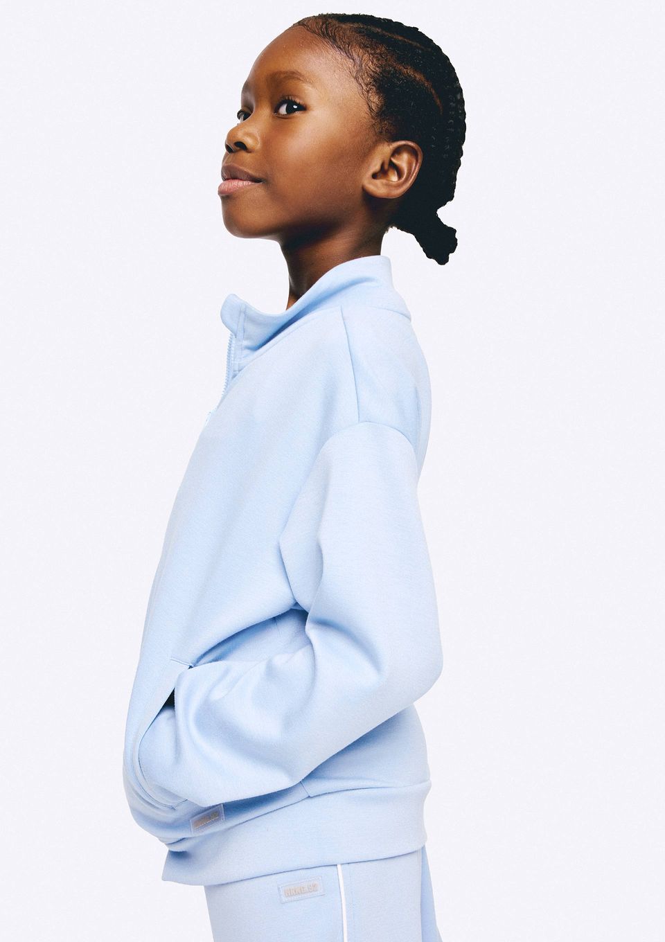 Jaqueta Infantil Menina Gola Alta com Elastano - Azul