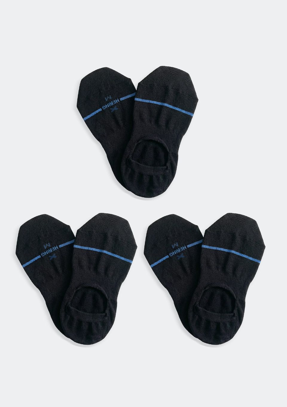 Kit 3 Pares de Meias Sapatilha Unissex - Preto
