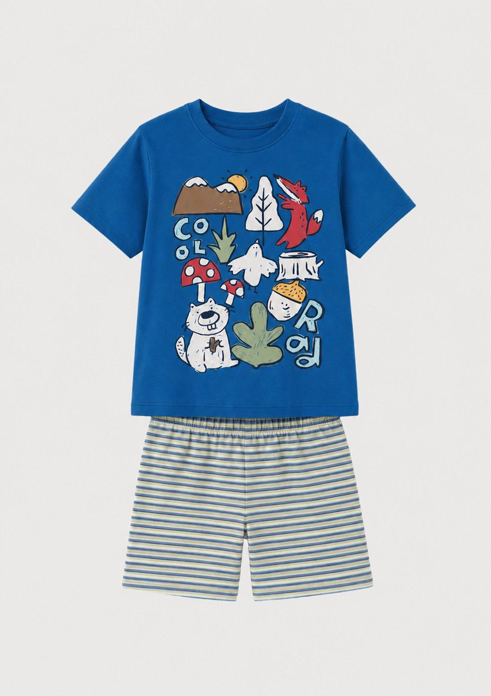 Conjunto Curto Infantil Menino Toddler Estampado - Azul