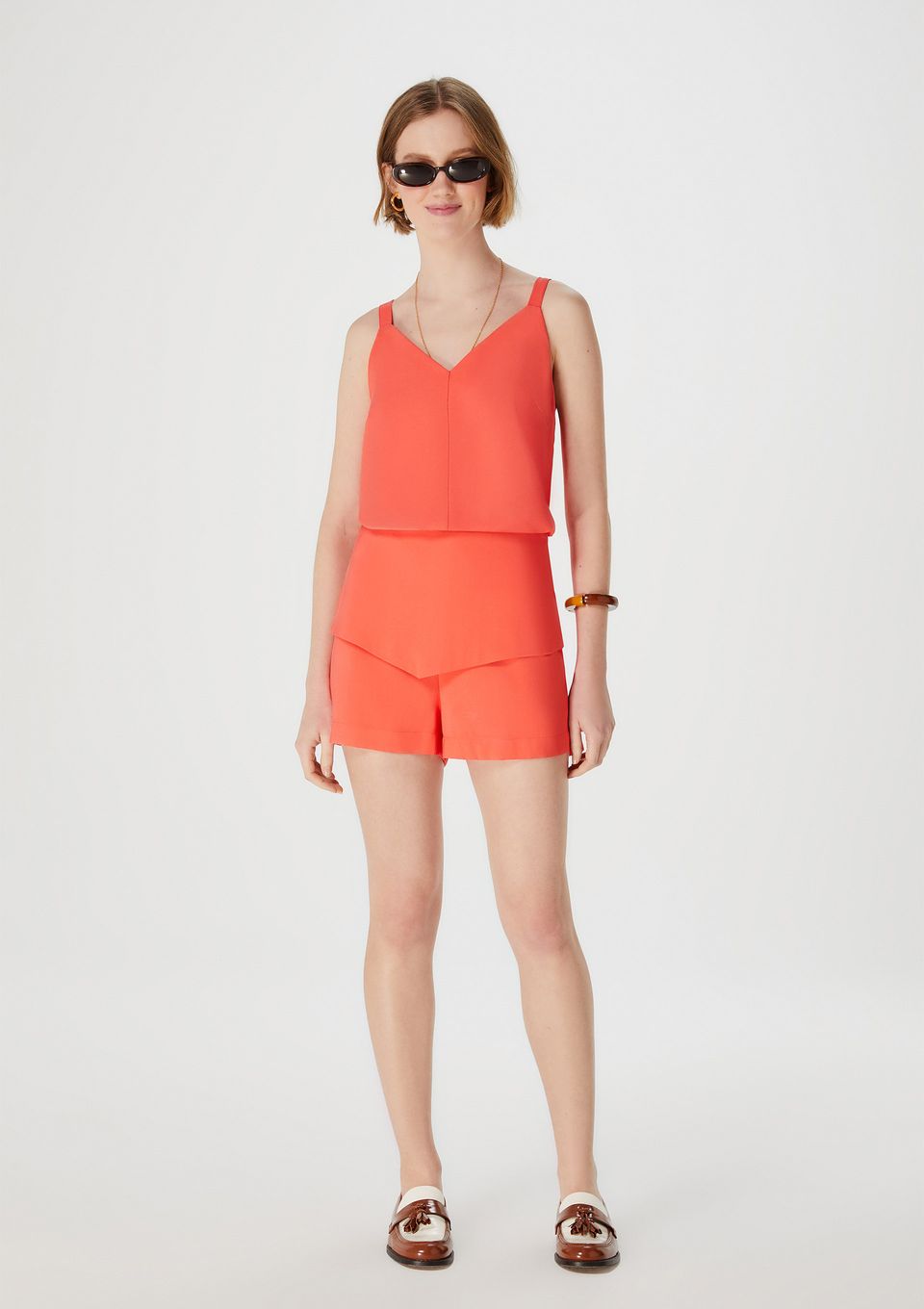 Shorts Feminino Curto Cintura Alta - Vermelho