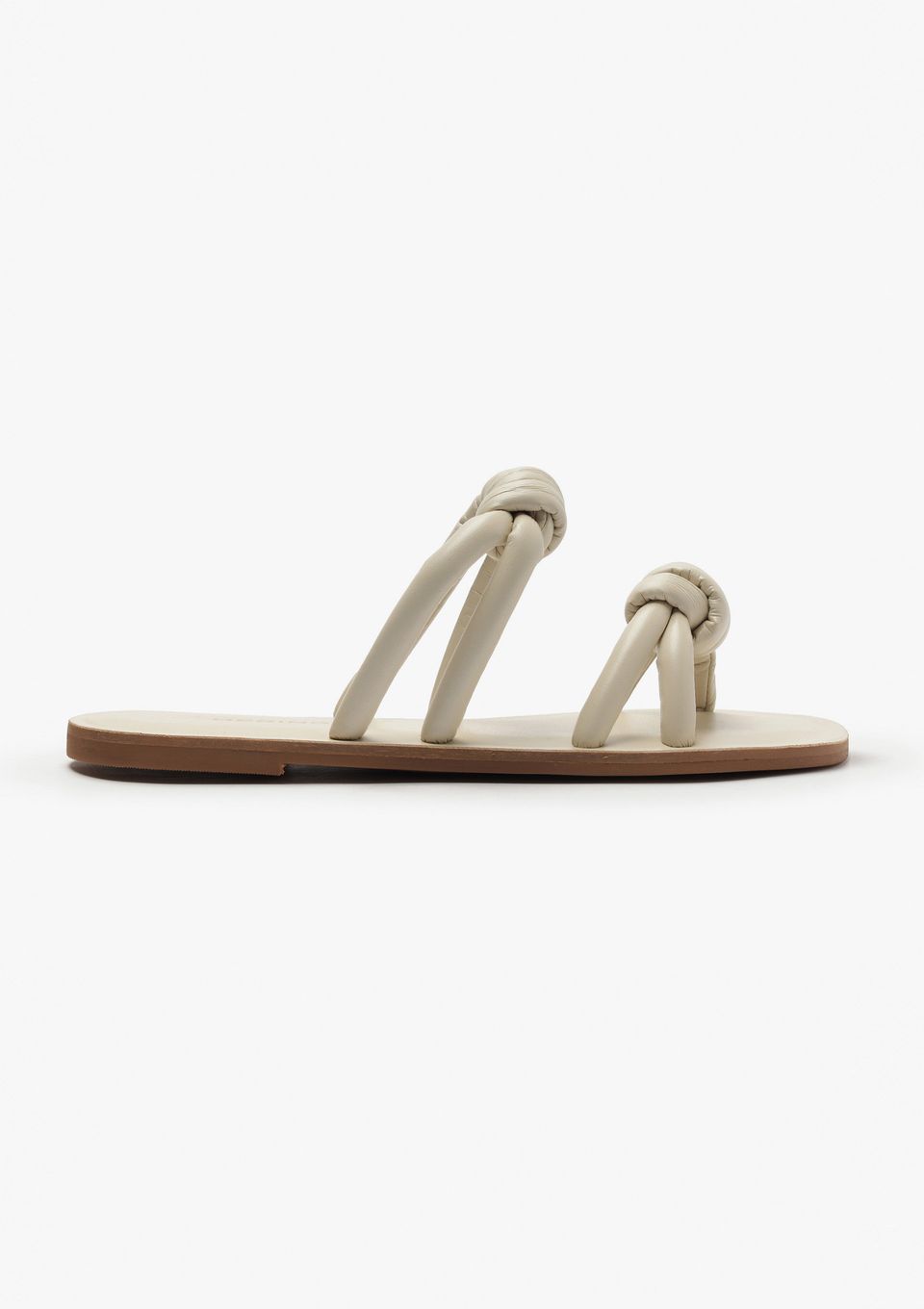 Sandália Rasteira Feminina Tiras Pillow - Off White