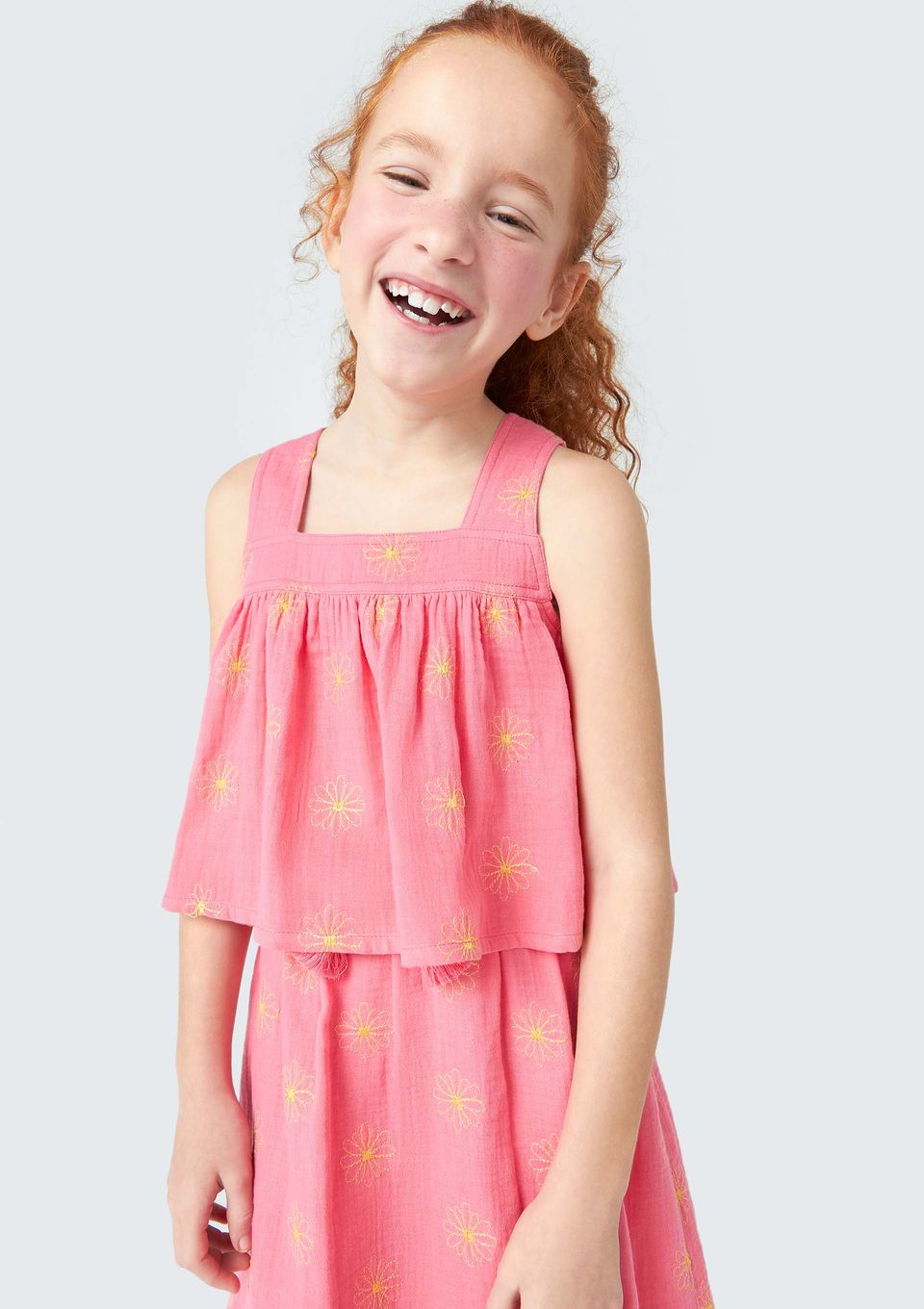 Regata Infantil Menina com Bordados - Rosa