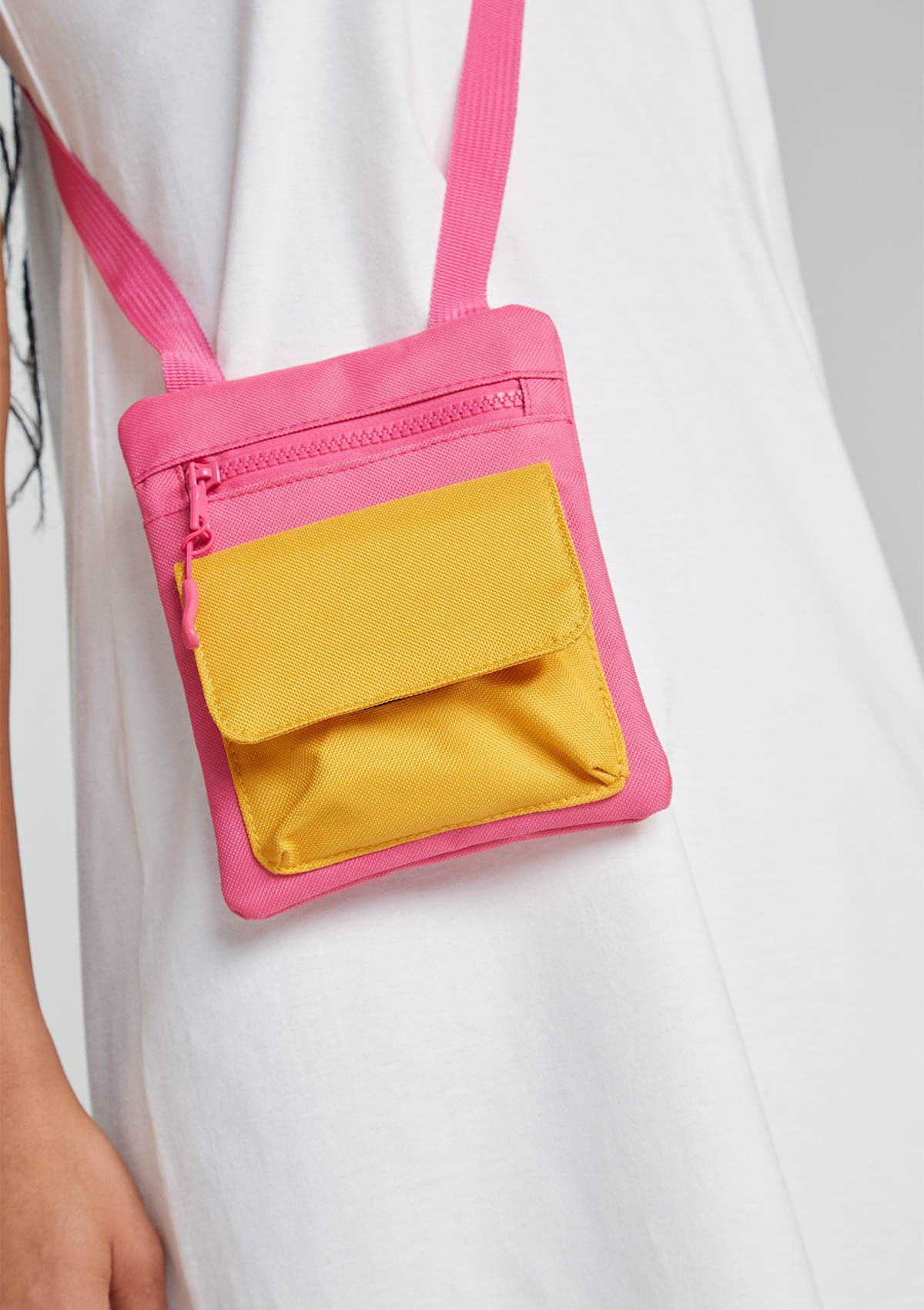 Bolsa Tiracolo Feminina Pequena em Sarja - Rosa — Hering