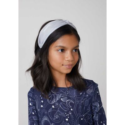 Tiara De Nó Infantil Menina Em Cetim - Cinza