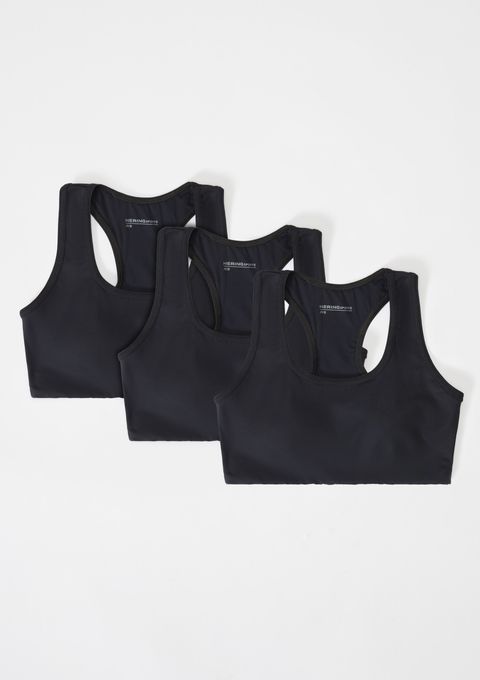Kit com 3 Tops Esportivos Feminino Nadador - Preto — Hering
