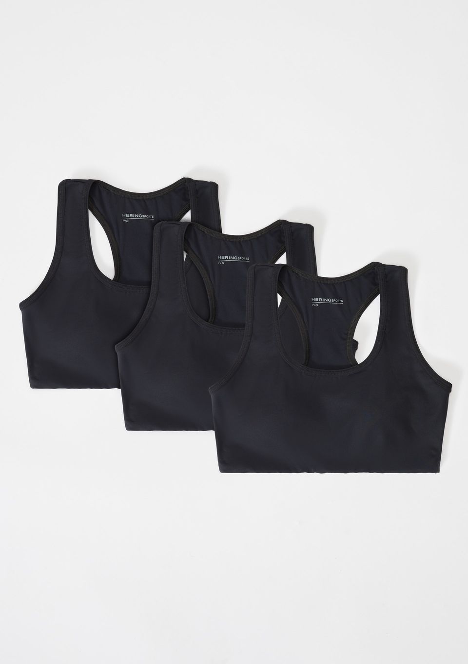 Kit com 3 Tops Esportivos Feminino Nadador - Preto