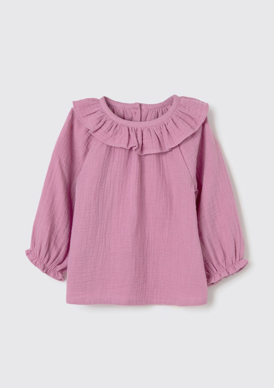 Blusa Bata Bebê Menina Manga Longa com Babado - Roxo