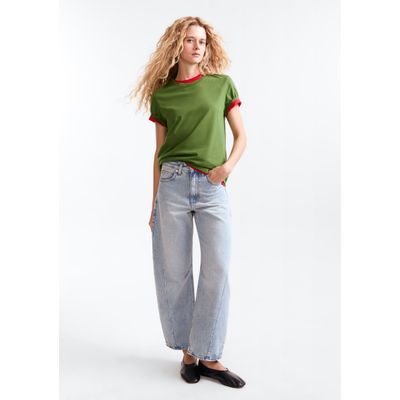 Calça Jeans Feminina Balloon Cintura Alta - Azul