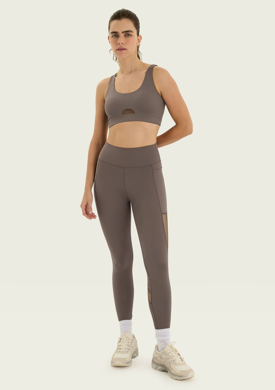 Calça Legging Esportiva Elastizada - Marrom
