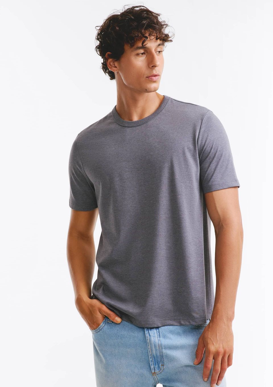 Camiseta Brasil Masculina Manga Curta - Cinza