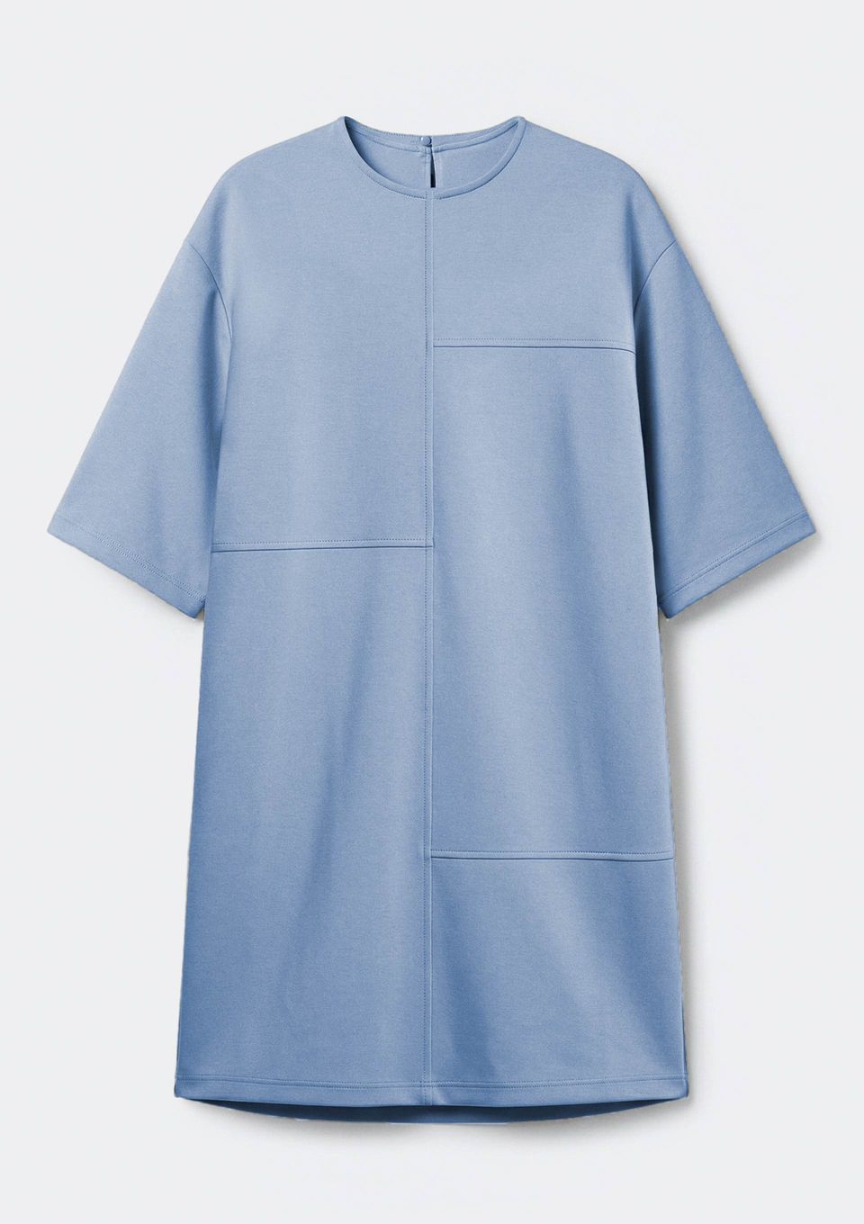 Vestido Curto Reto em Viscose - Azul