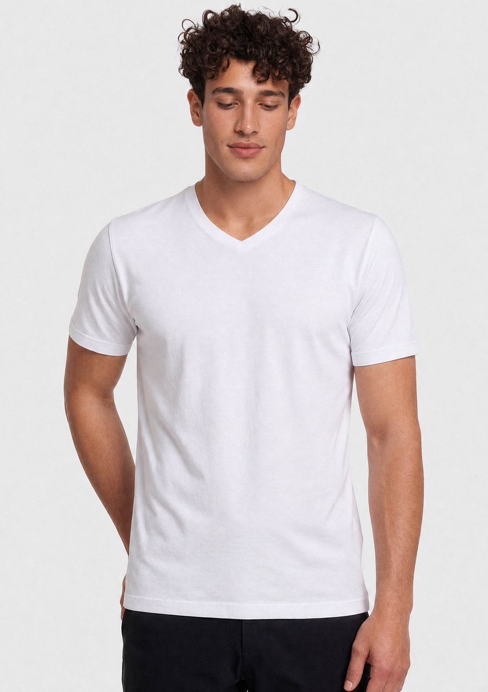 Camiseta Masculina Decote V Segunda Pele Hering Aquece - Branco