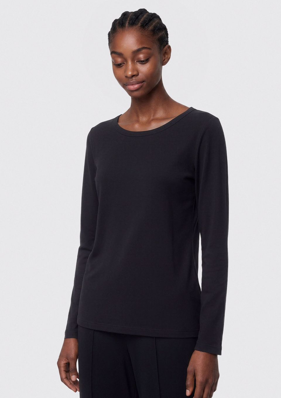 Camiseta Feminina Manga Longa Decote Canoa Segunda Pele Hering Aquece - Preto