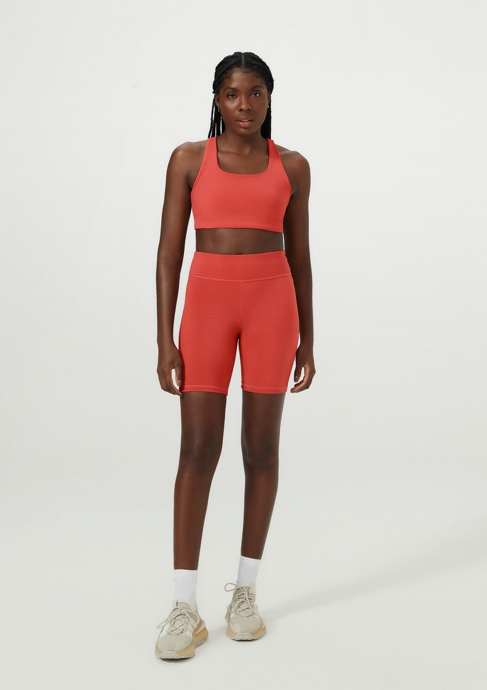 Bermuda Esportiva Feminina Biker com Fio Lycra® - Vermelho