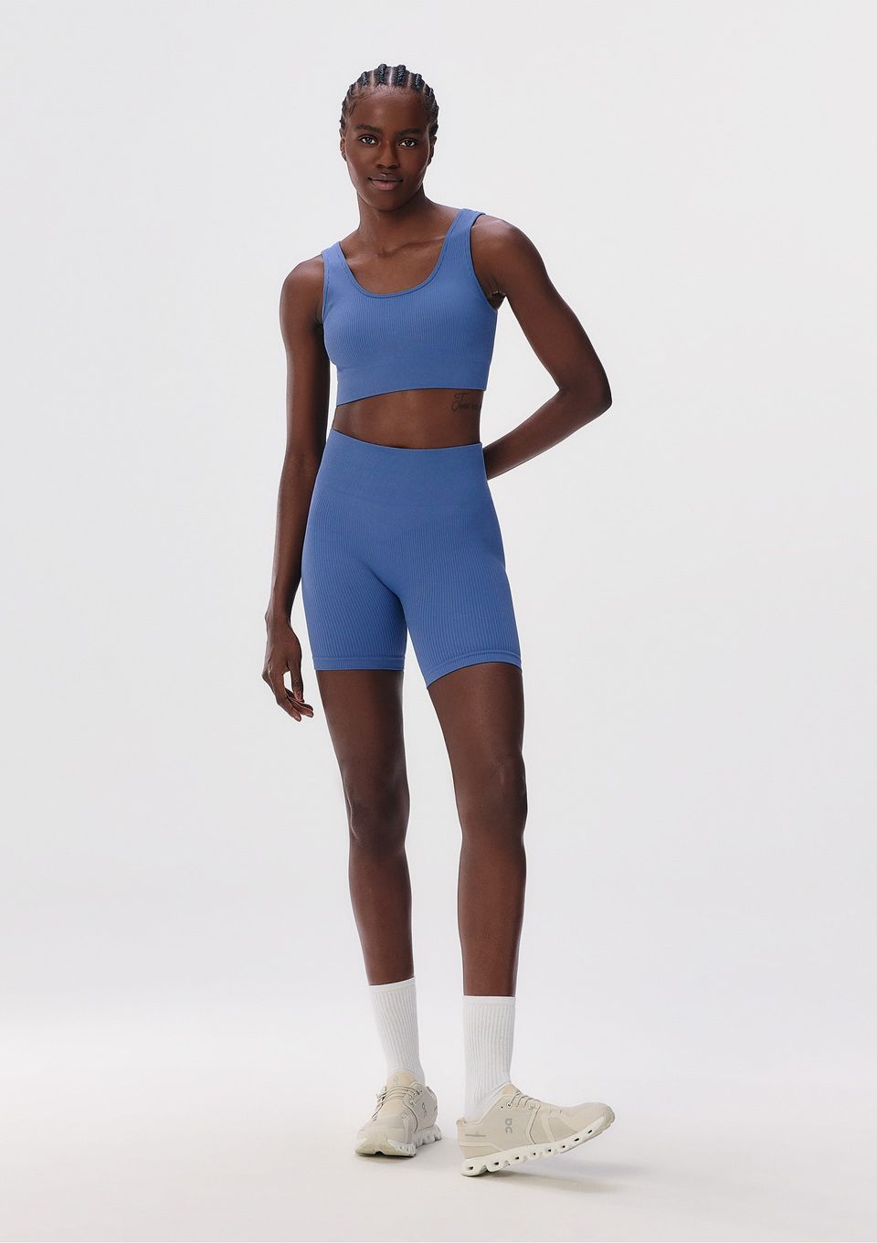 Bermuda Esportiva Feminina Biker Sem Costura - Azul
