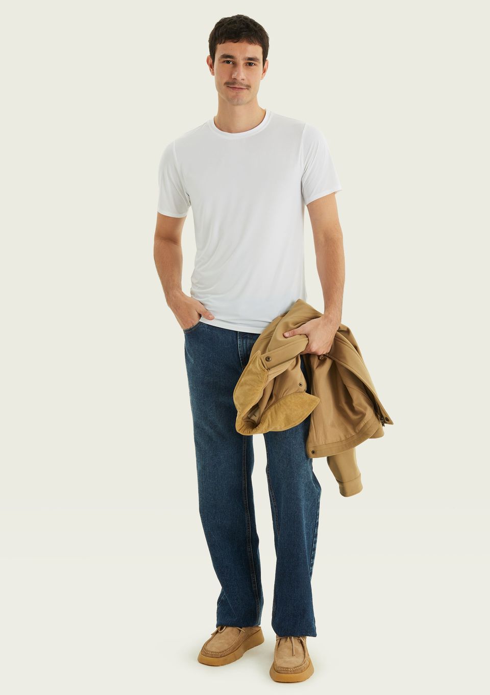 Camiseta Masculina Manga Curta Hering Refresca - Branco