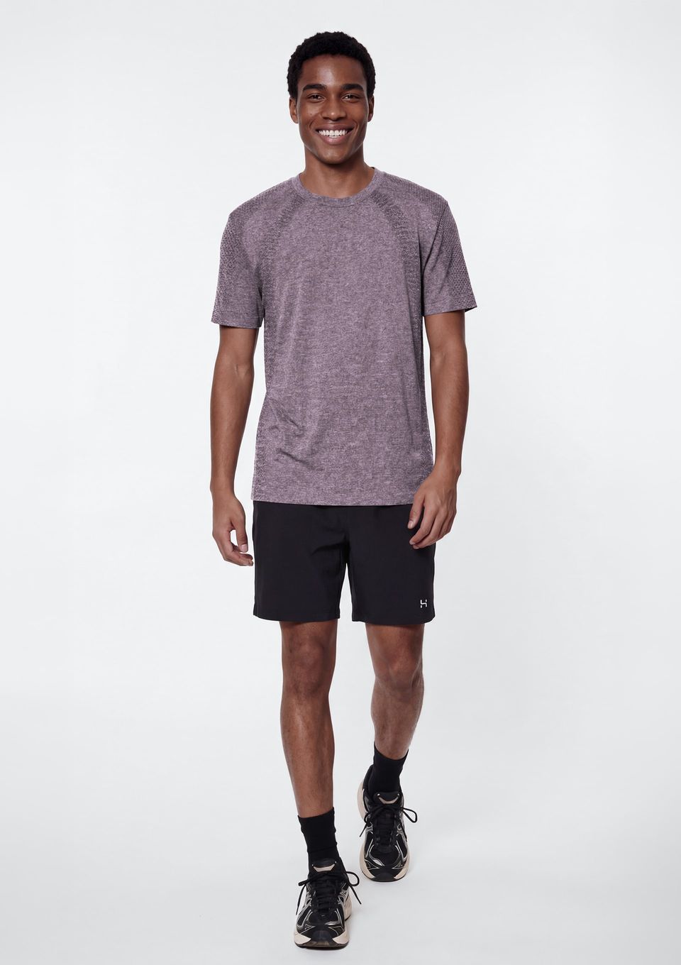 Camiseta Esportiva Masculina Texturizada Sem Costura - Vinho